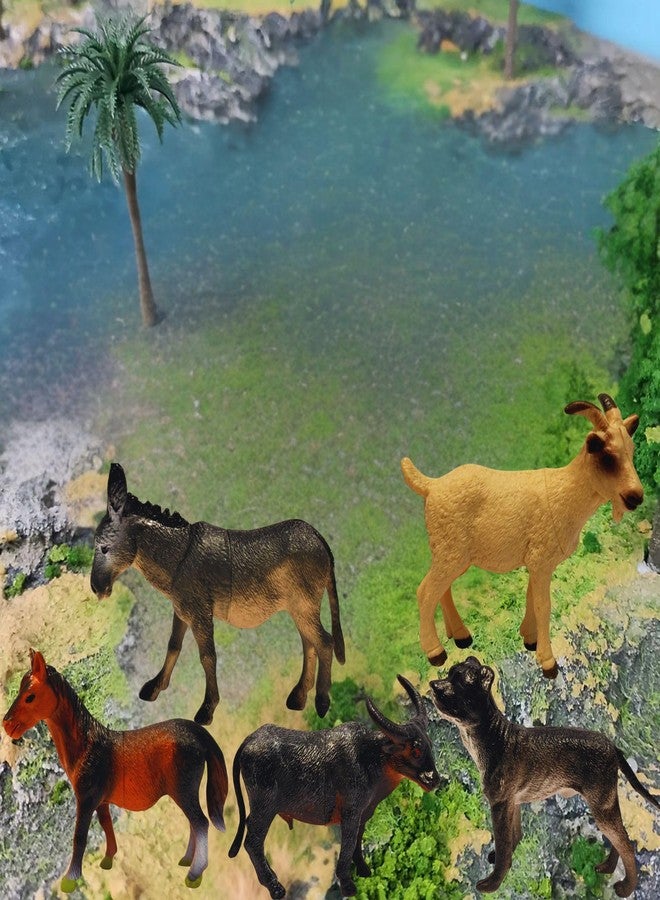 Mallexo Realistic Big Size Farm Animal Toys for Kids 2+ Years | 6PCs Pet Animals Action Figure Set | Domestic Animal Peacock, Horse, Dog, Cow, Hen etc Birthday Gifts for Children Jungle Animals - Image 5